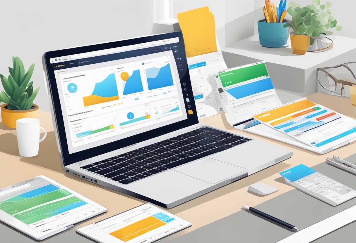 v2 9fpc4 8bo5r A laptop displaying a user-friendly interface of the best invoicing software for contractors.