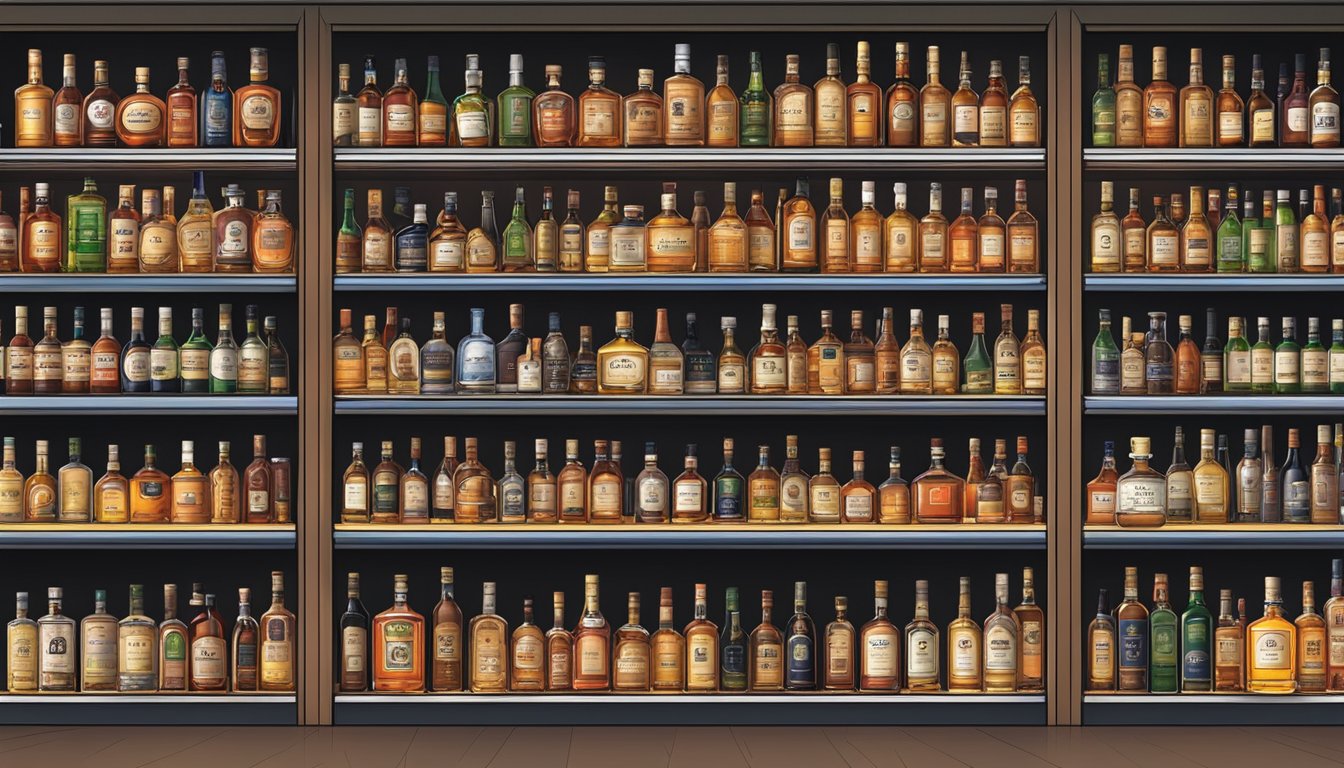 Shelves of liquor stores in Singapore display bottles of Nikka whisky, attracting customers with its prominent position