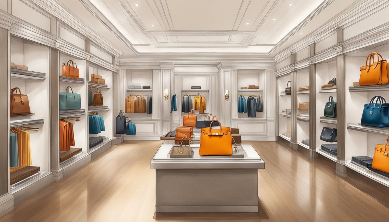 A luxurious boutique in Singapore showcases pristine Hermes Birkin bags, exuding elegance and exclusivity. The store's impeccable presentation and attentive staff convey a sense of trust and quality for potential buyers