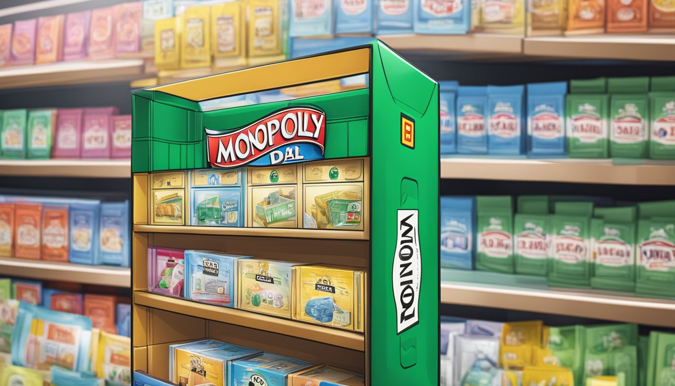 Monopoly Deal box on a store shelf in Singapore