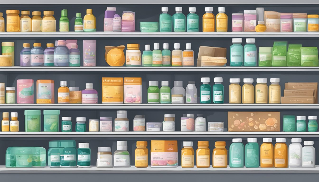 A pharmacy shelf displays a box labeled "Mifepristone" in Singapore