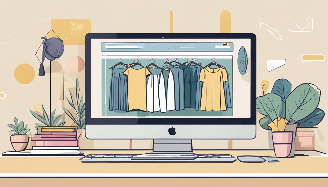 A computer screen displaying a website with a variety of plus size clothing options. A cursor hovers over a "Frequently Asked Questions" tab