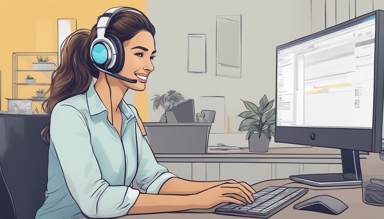 A customer receives after-purchase support for a newly bought headset online