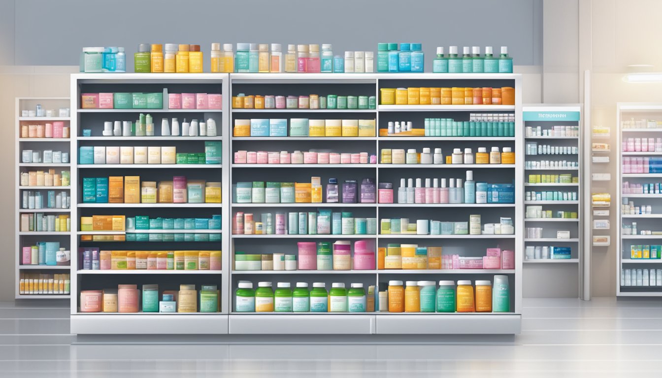 A pharmacy shelf displays Epiduo gel in Singapore