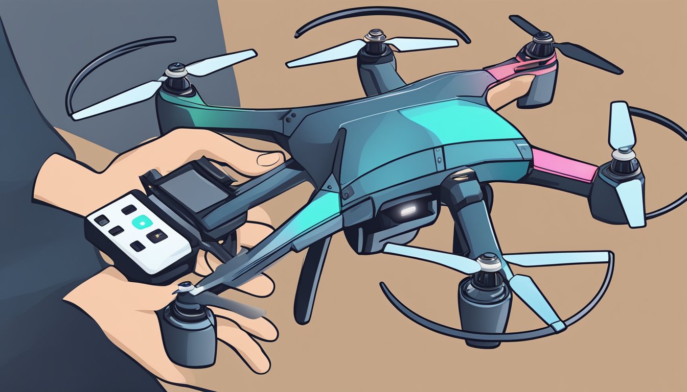 A person carefully selects a drone camera from a variety of options available online