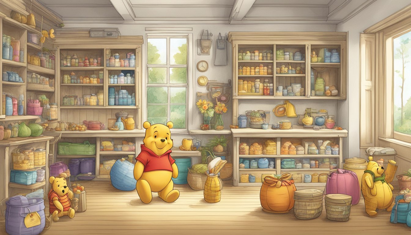 Winnie the Pooh products displayed online with FAQ section