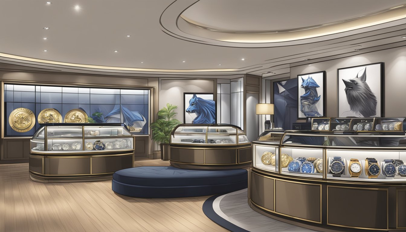 A luxurious watch store in Singapore showcases the iconic Rolex Batman, exuding authenticity and value