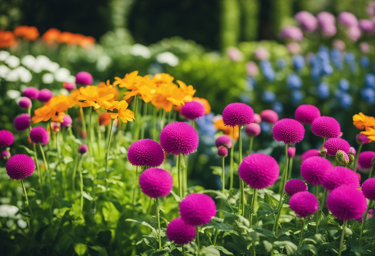 Vibrant colors and various shapes fill the garden, showcasing the latest trends for the 2024 gardening season. A must-have for any garden enthusiast