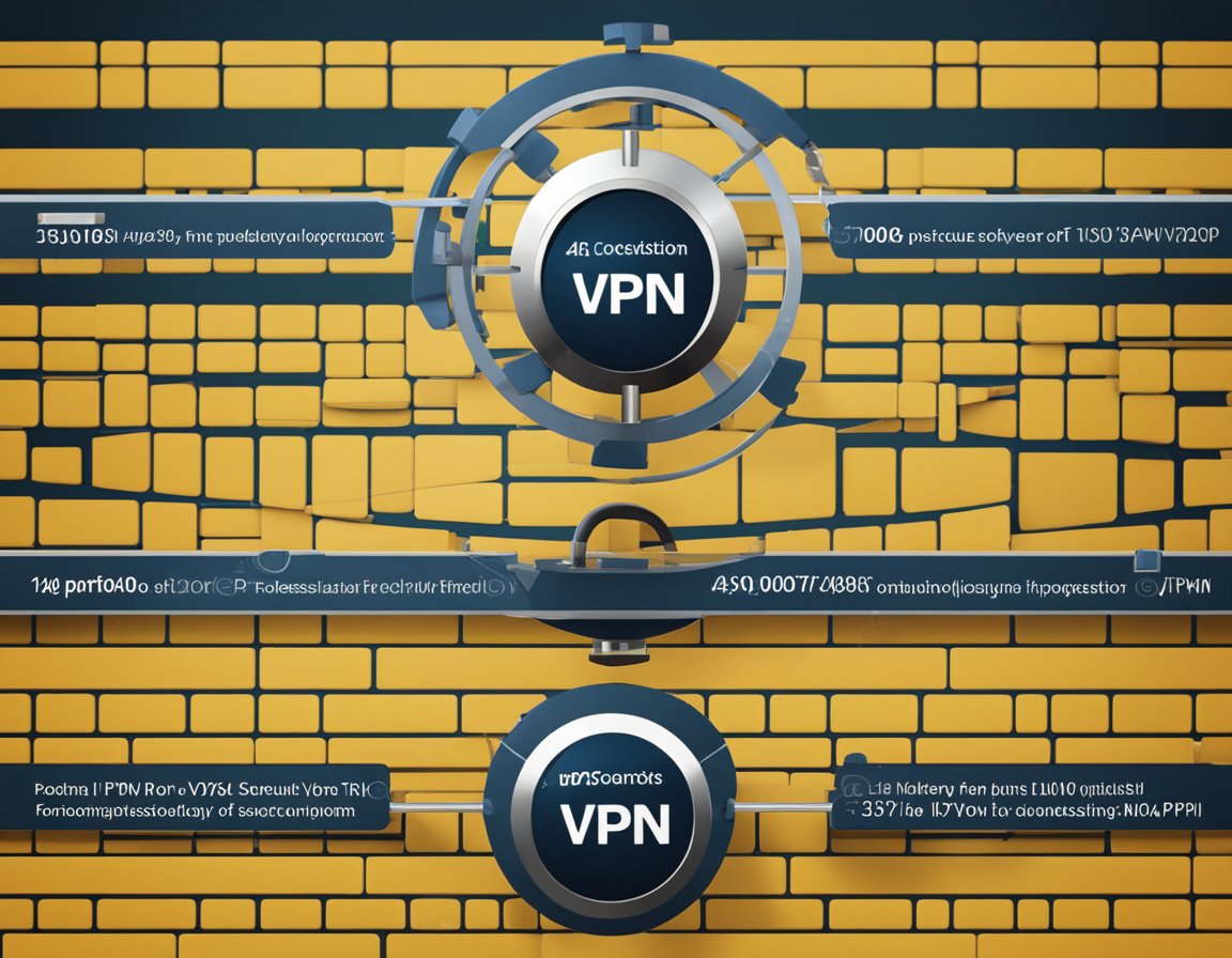 A comparison of VPN security protocols, with a scale measuring their levels of security