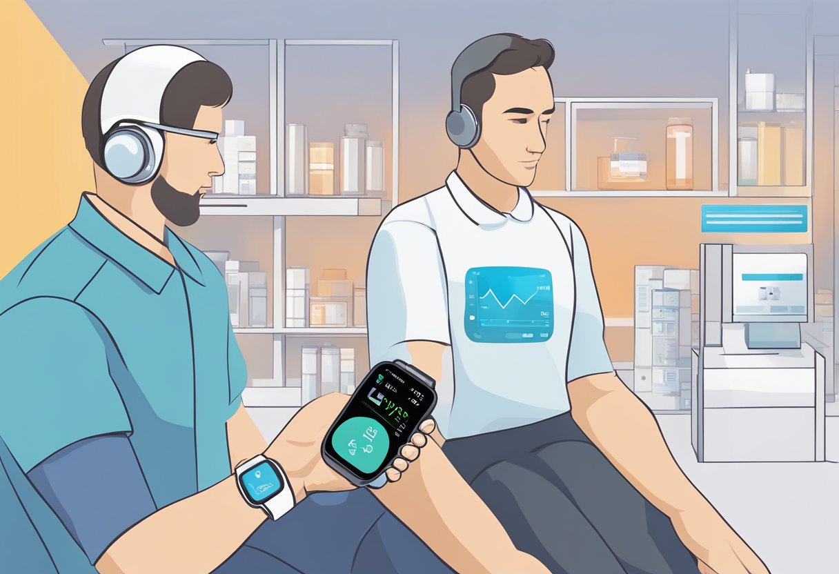 A wearable device displays accurate health data, while a validation process ensures its reliability