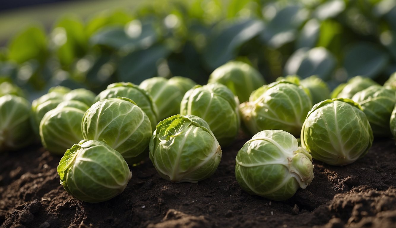 Brussel sprouts thriving in ideal growth conditions, reaching full maturity in 80-100 days