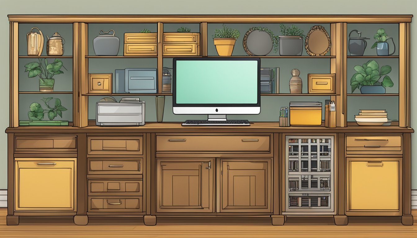 A computer screen displaying a website with a variety of sideboards available for purchase