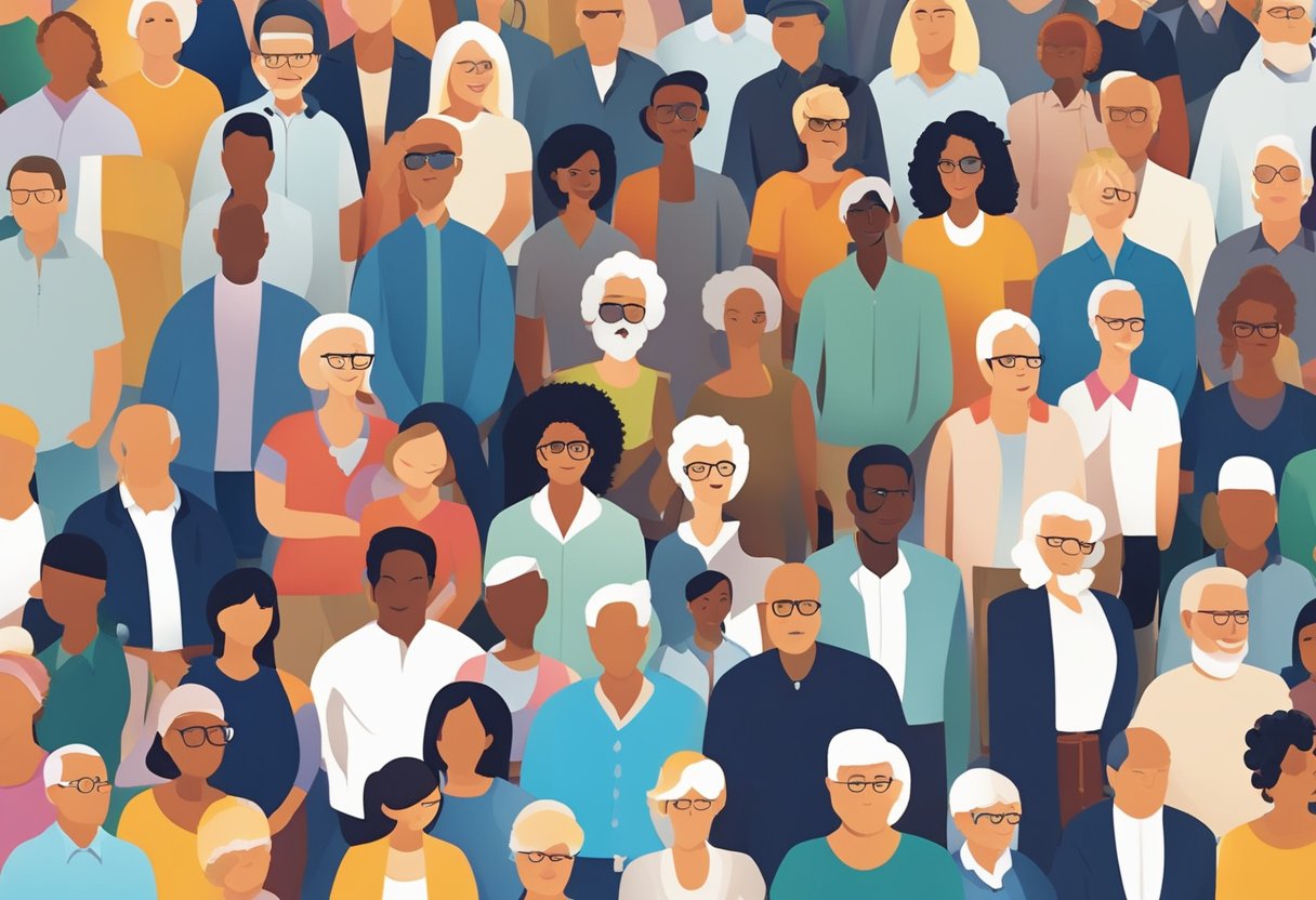 A diverse group of people gather in Unionville Center, OH, representing different age groups, ethnicities, and backgrounds. The population is a mix of families, young professionals, and retirees, creating a vibrant and dynamic community