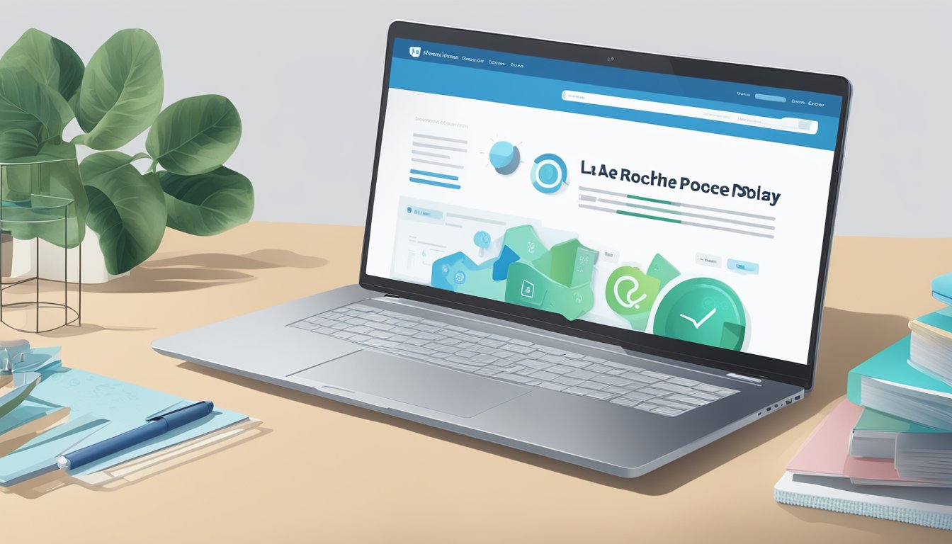A laptop open to a webpage with the title "Frequently Asked Questions: where to buy la roche posay online" displayed prominently