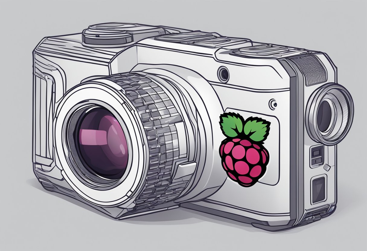 A Raspberry Pi connected to a camera module, displaying computer vision algorithms detecting and recognizing objects in various settings