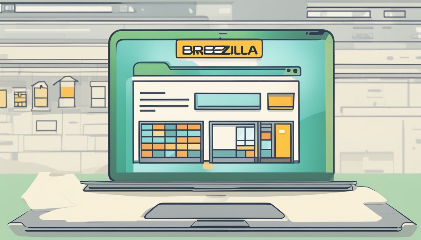 A computer screen displaying the Breezula website with a "buy online" button highlighted