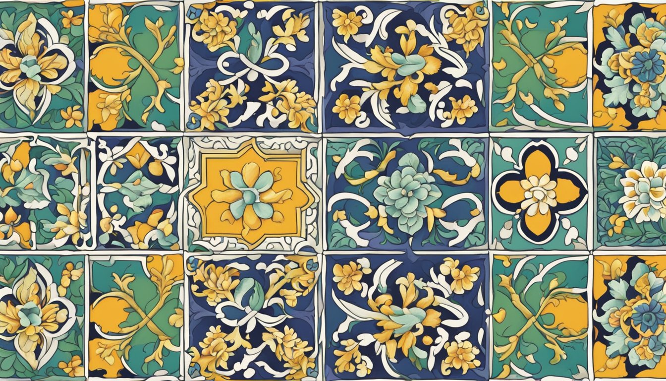 Colorful Peranakan tiles displayed on a website for online purchase