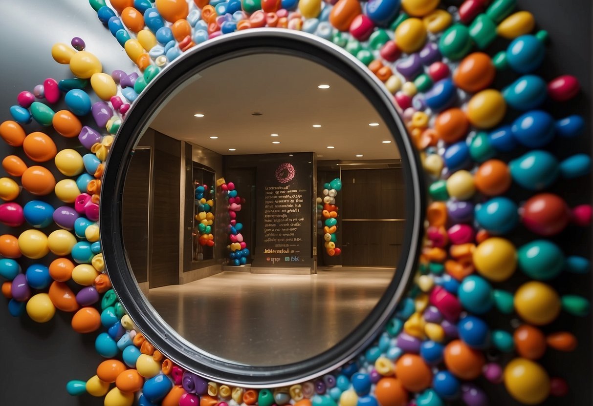 A mirror reflects positive affirmations written in colorful markers