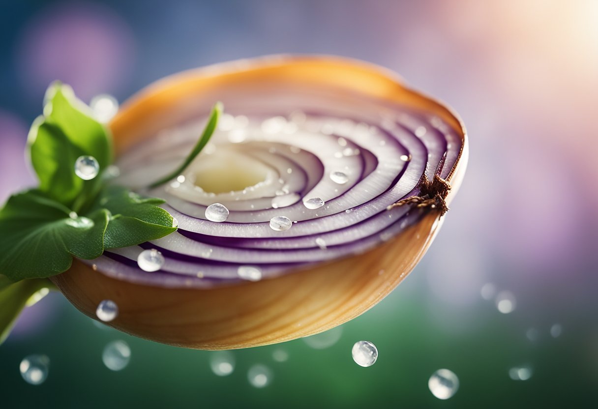 A sliced onion placed on a mosquito bite, with a soothing effect