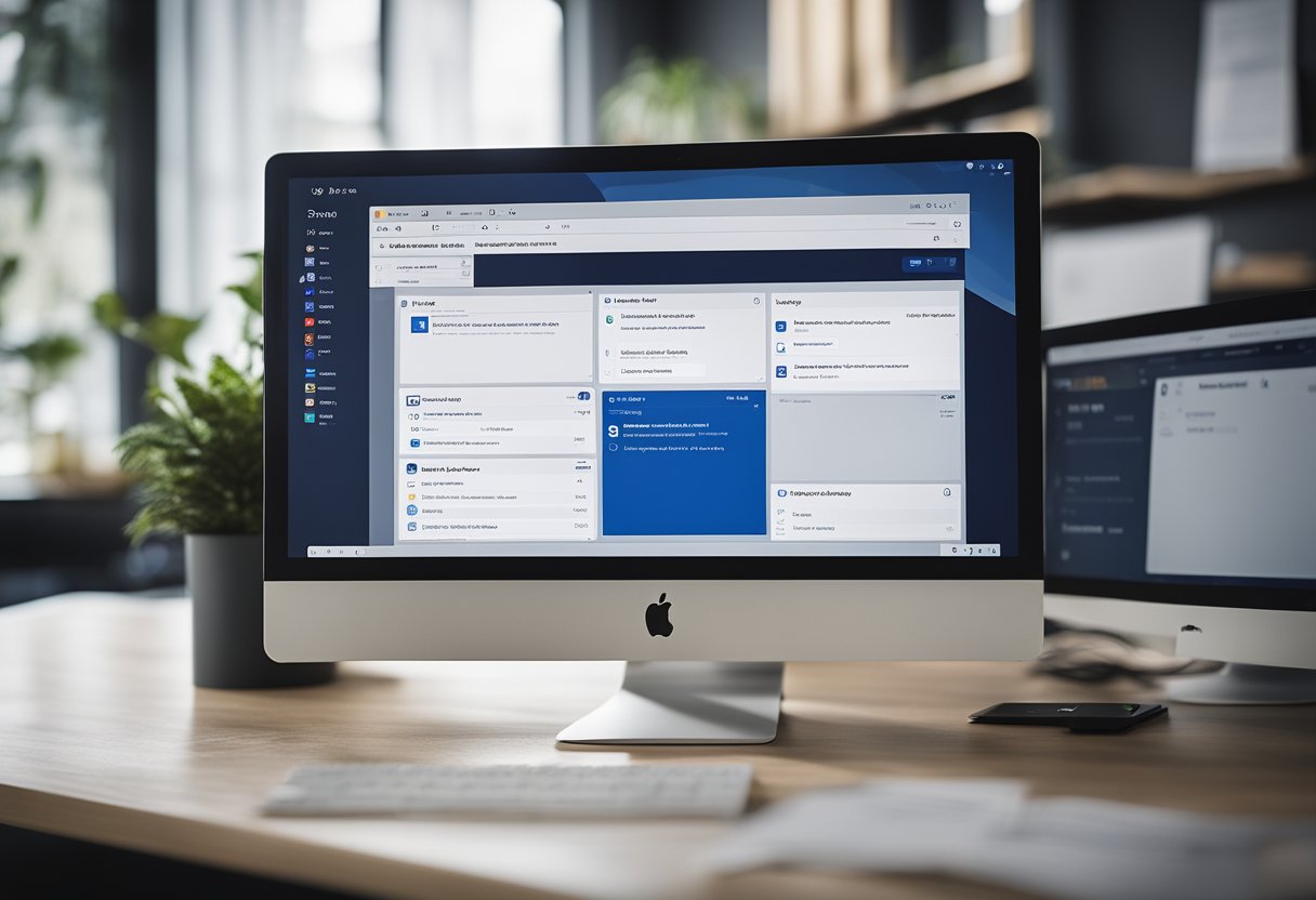 A computer screen displaying the Jira software interface, with various project boards, tasks, and user profiles visible. A mouse cursor is clicking on a task to begin the workflow