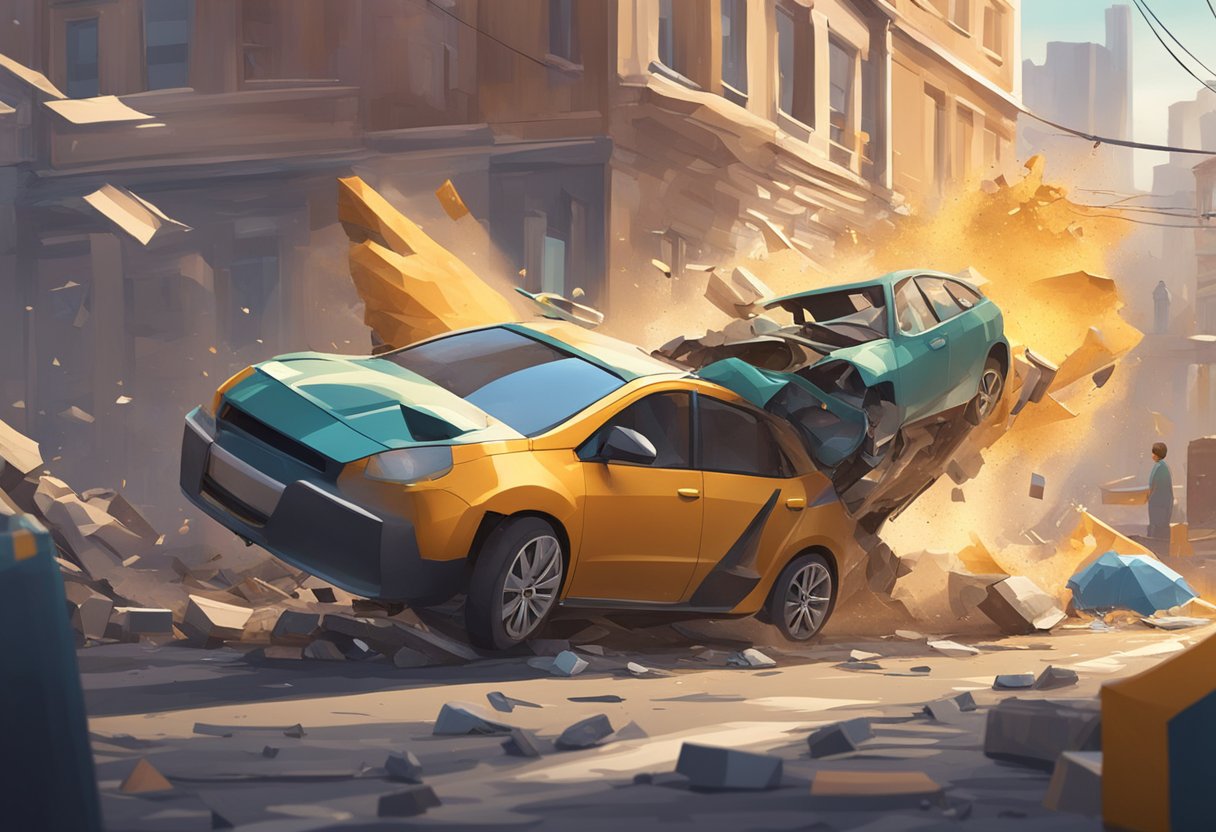 A car crashes into a wall, sending debris flying. Players mod the game to create custom crash scenarios, capturing the chaos in user-generated content