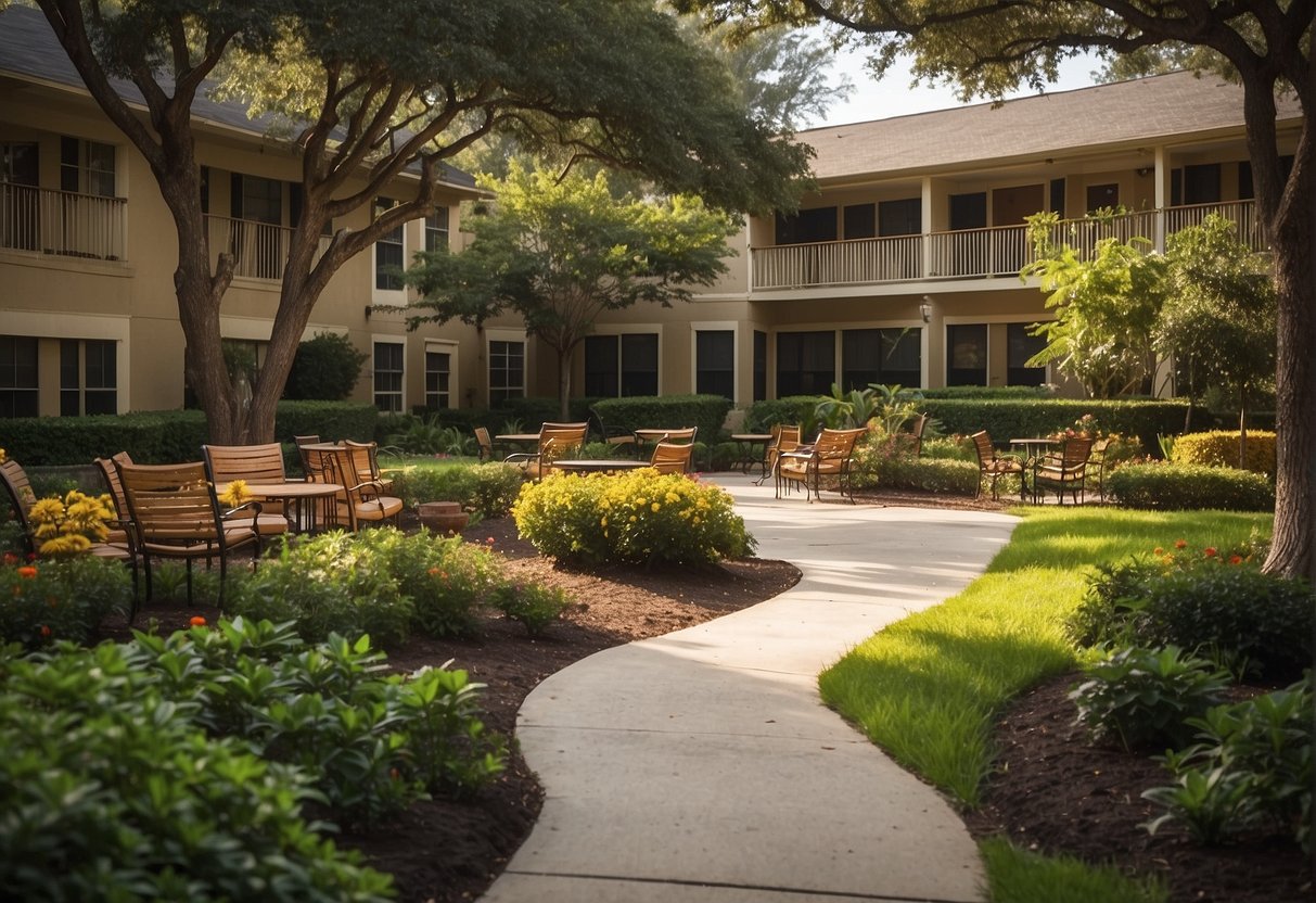 A retirement home in Houston, with a peaceful garden and friendly staff, is a good choice