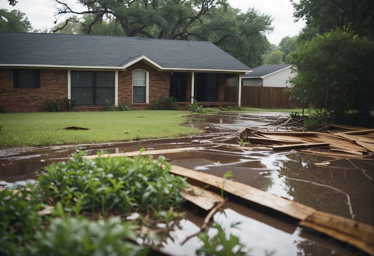 Hurricanes damage homes in Houston, causing decreased property values and increased demand for housing repairs