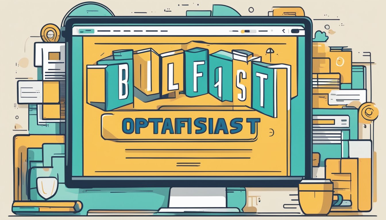 A computer screen displaying a website with the words "buy optifast online" in large, bold letters