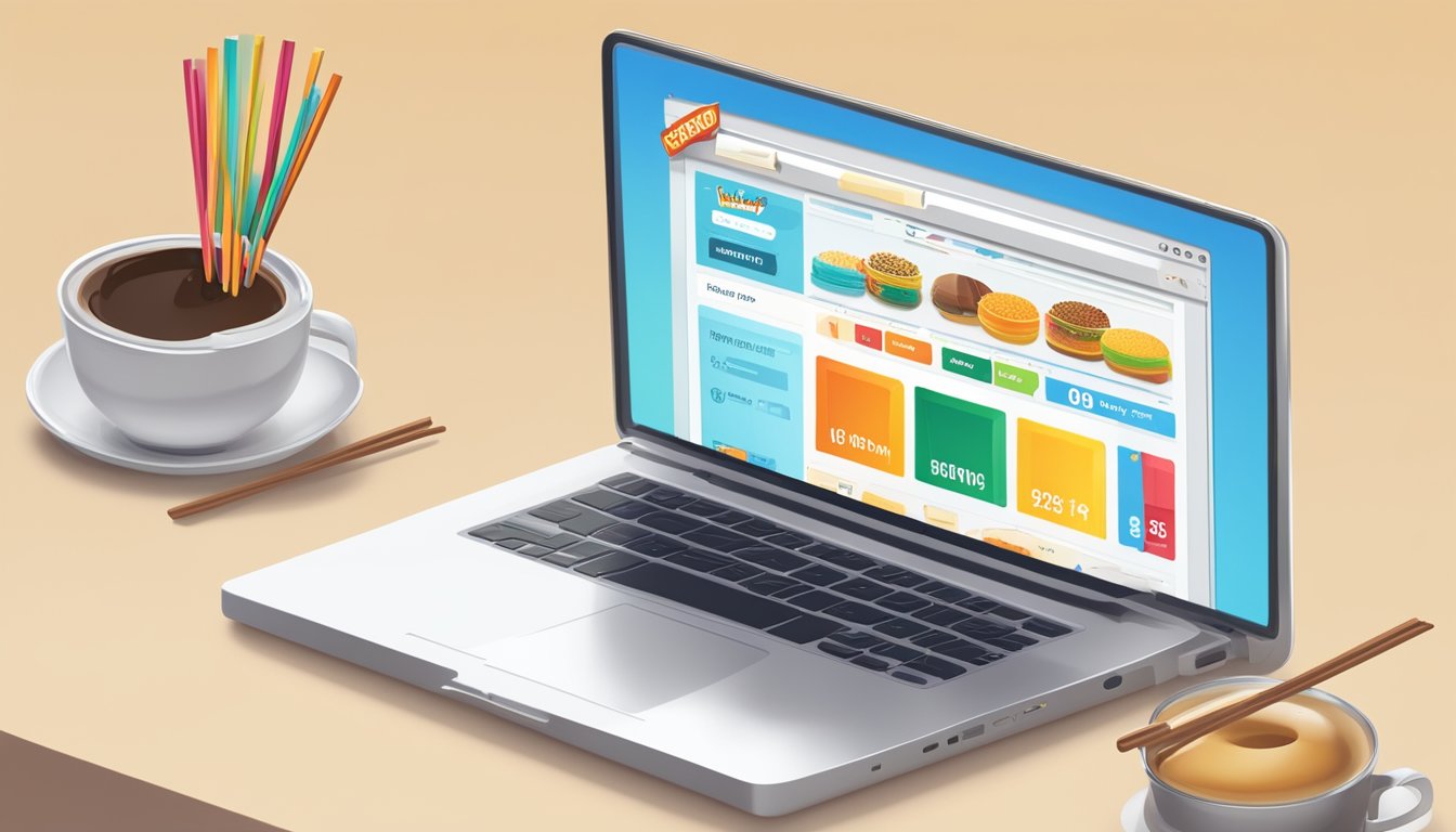 A computer screen displaying an online shopping website with the "Pocky" product page open, a cursor hovering over the "Add to Cart" button