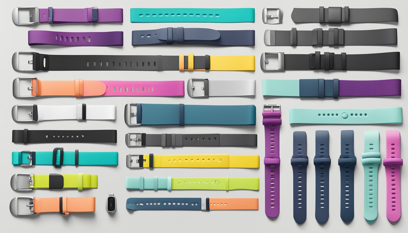 A computer screen displaying a variety of Fitbit straps for sale on an online website, with a cursor hovering over the "add to cart" button