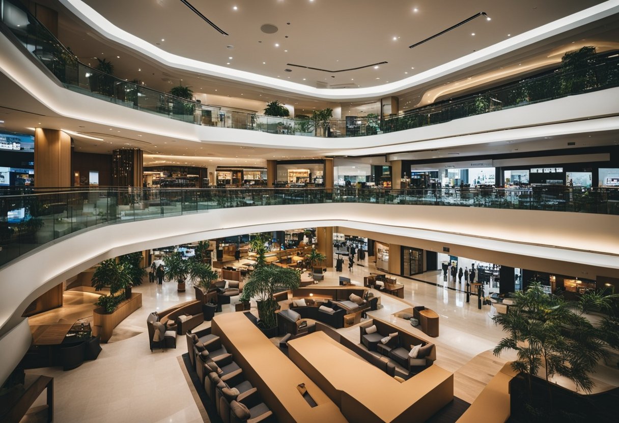 The bustling furniture mall in Singapore exudes quality and comfort. Showcases elegant displays and cozy seating areas