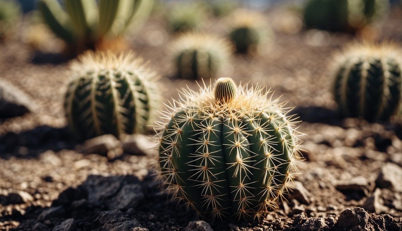 A cactus with wilted and discolored roots, surrounded by decaying soil and a foul odor