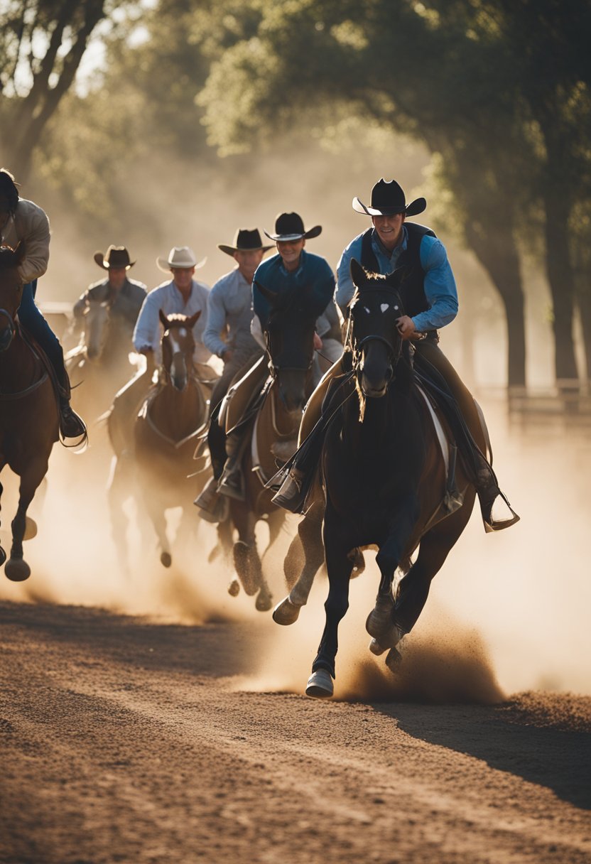 Horses gallop through LA Ranch Stables in Waco, kicking up dust as riders guide them through the open fields and wooded trails