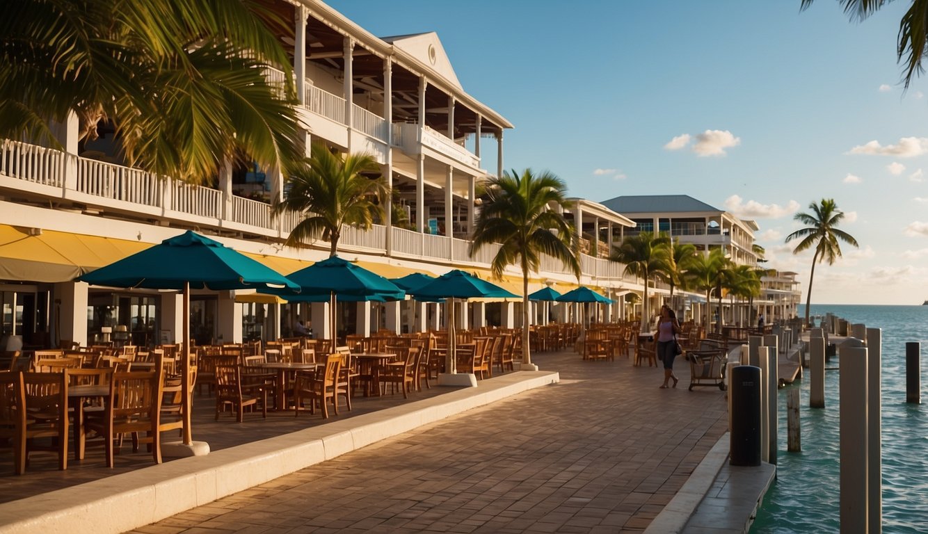 The bustling Belize cruise port features a variety of amenities and facilities, including shops, restaurants, and entertainment venues, all set against a backdrop of stunning ocean views