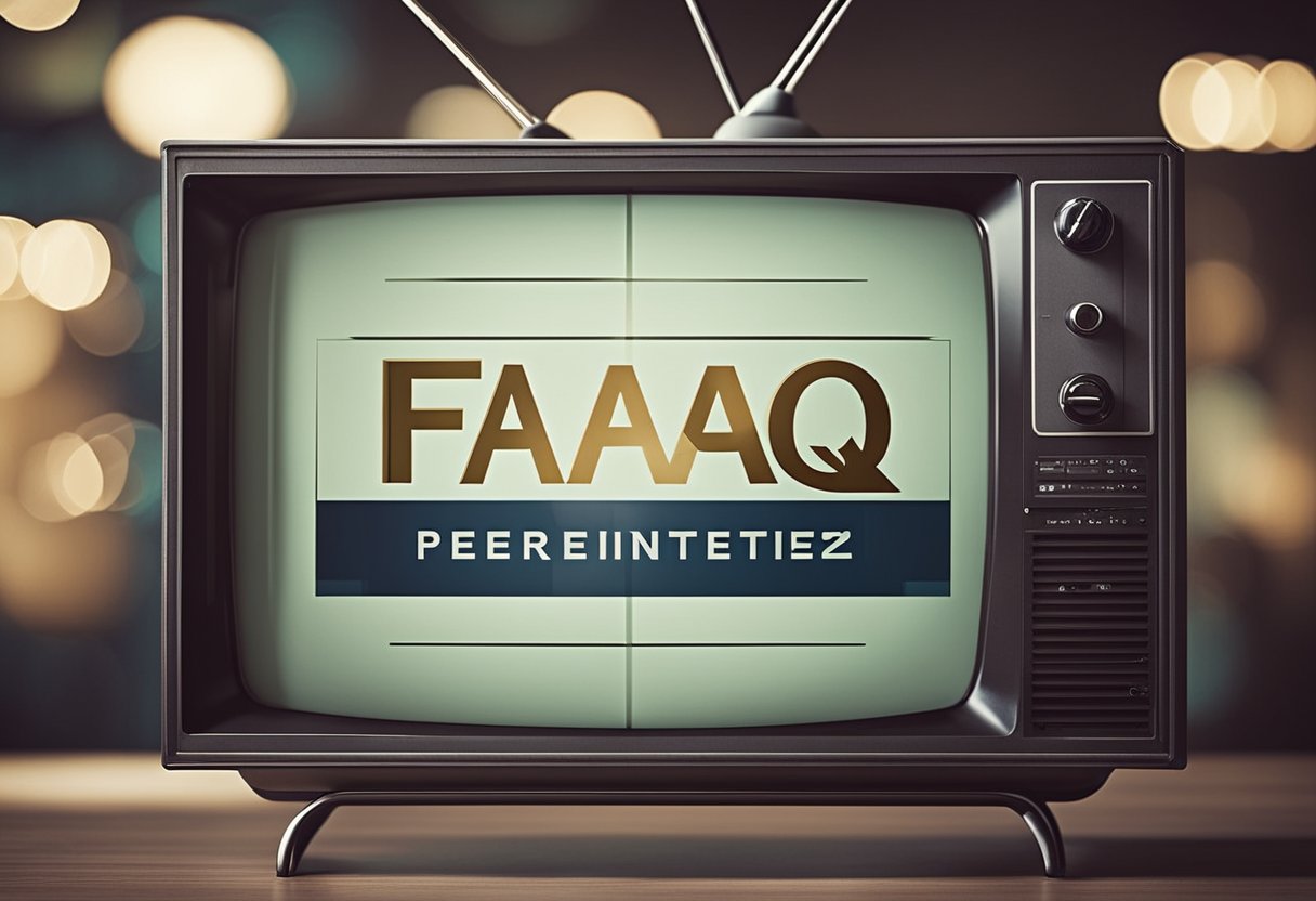 A TV screen displaying the words "FAQ - Perguntas Frequentes O que é IPTV?" with a simple and clean background