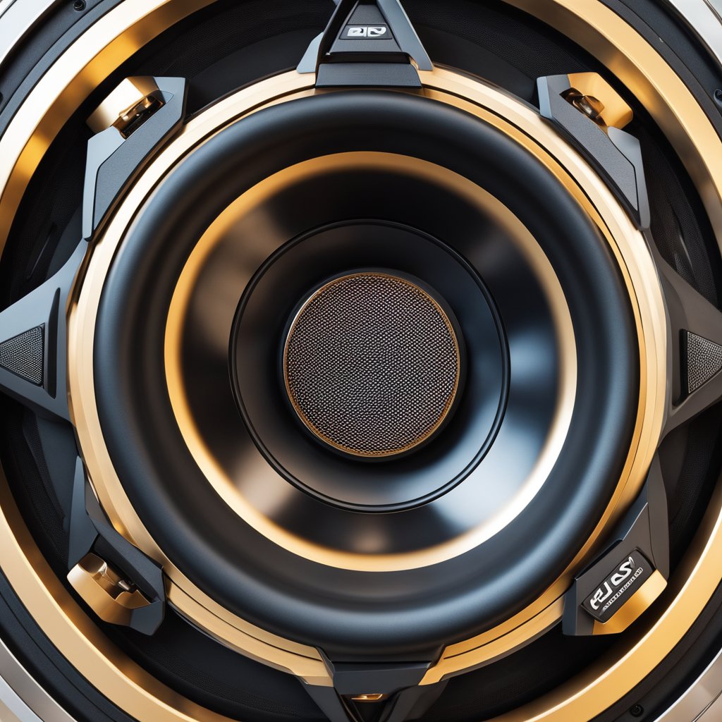 Vibrant car speakers emit powerful bass and crystal-clear sound, filling the vehicle with rich, immersive audio quality