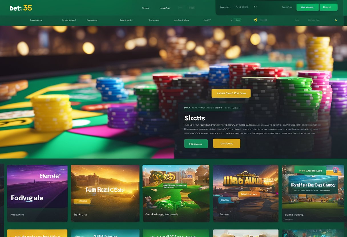 The bet365.com website features a variety of online gambling games, including slots, blackjack, roulette, and poker. The homepage showcases a sleek and modern design with vibrant colors and easy navigation