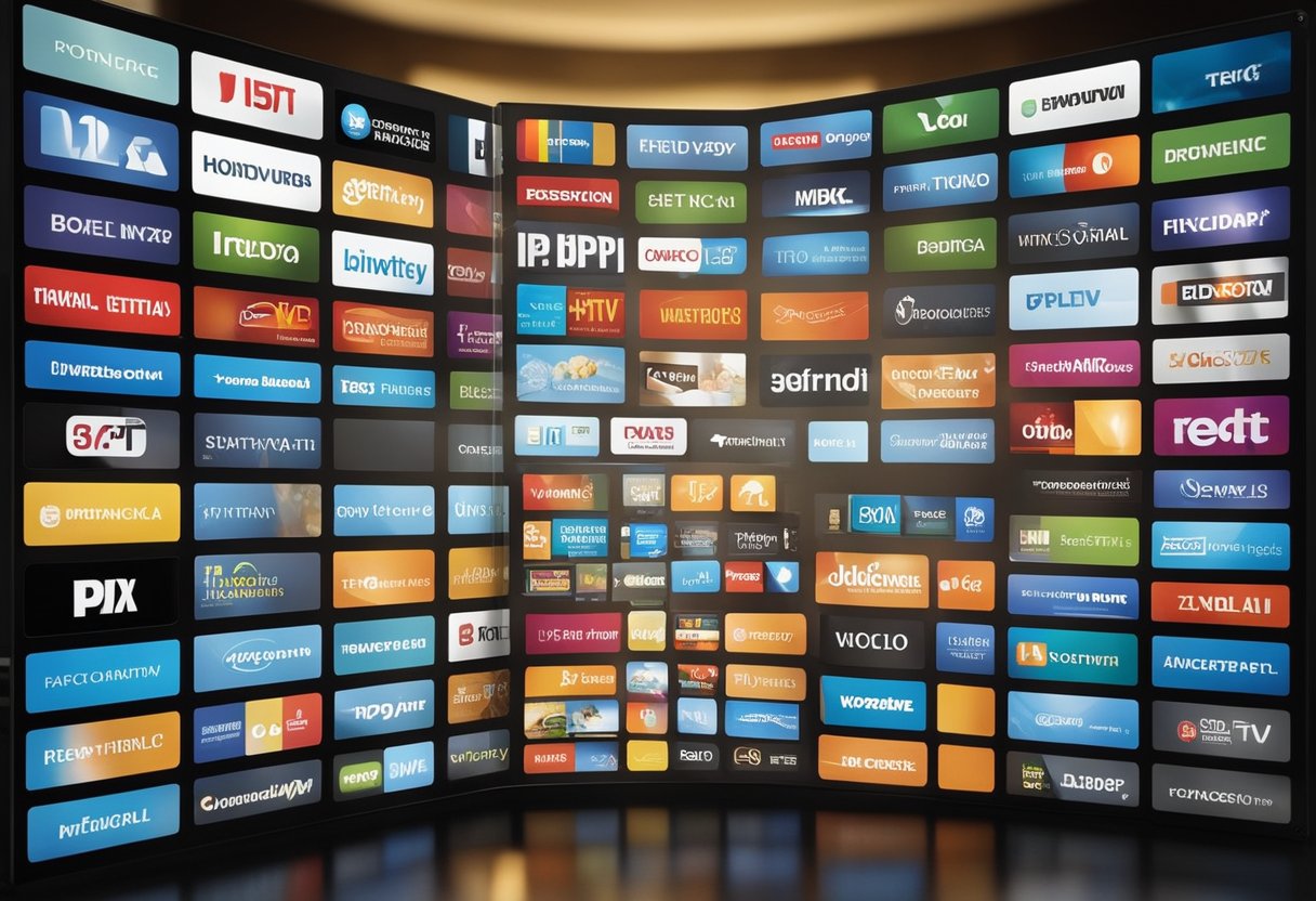 A TV screen displaying various subscription options for net IPTV