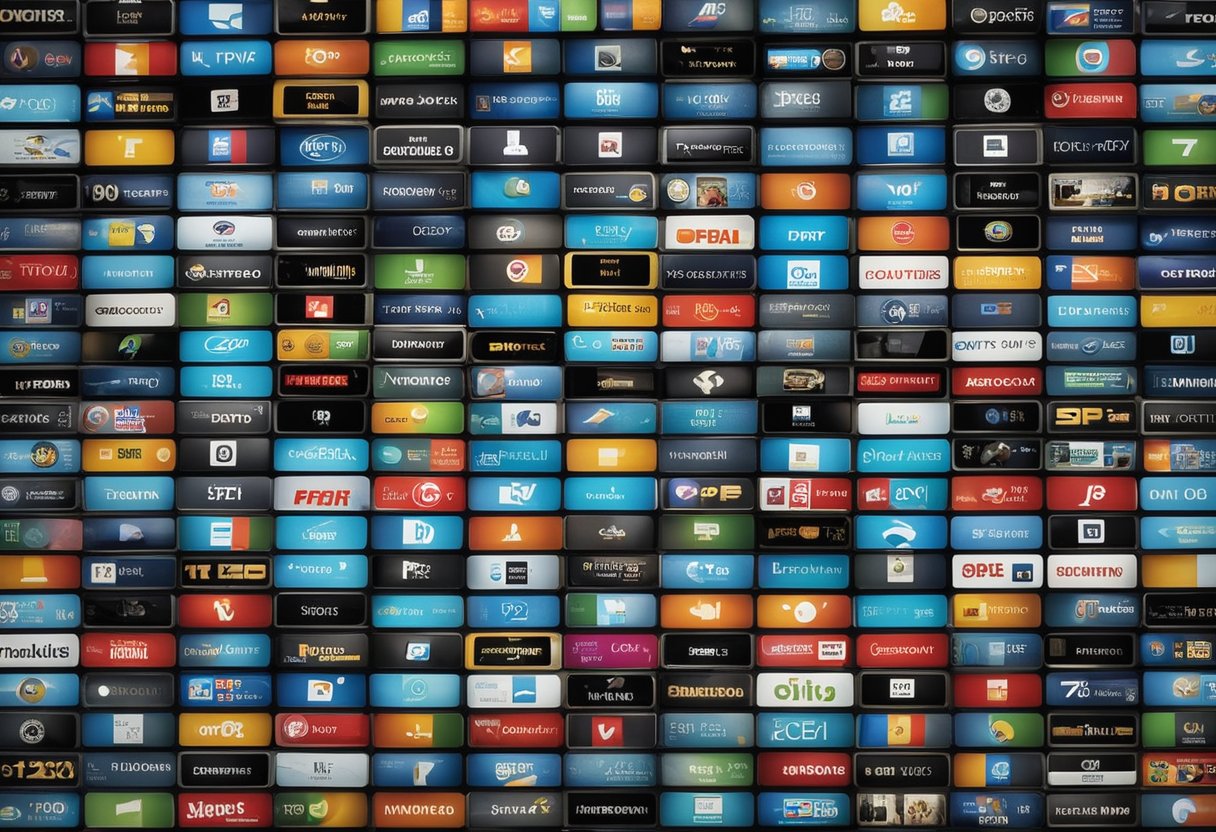 A television screen displaying various IPTV content options