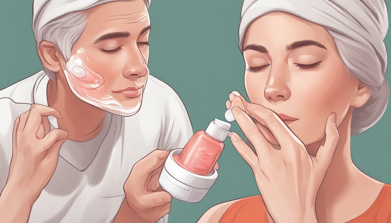 A person applies soothing cream to red, inflamed skin affected by mold exposure