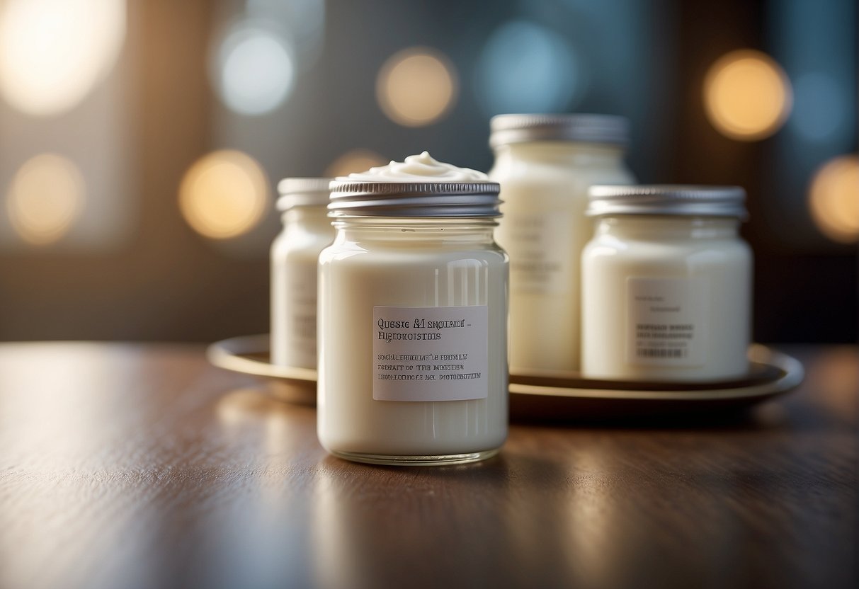 A jar of moisturizer surrounded by question marks and a list of frequently asked questions