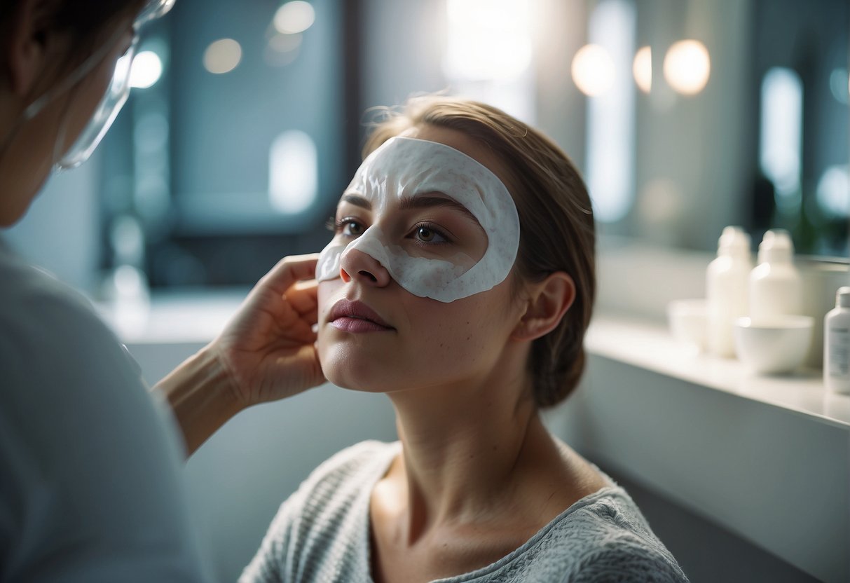 A person applying hydrating mask, then reaching for moisturizer