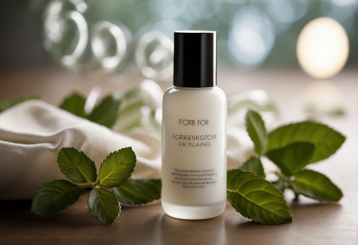 A bottle of moisturizer labeled "for oily skin" surrounded by question marks and a list of FAQs