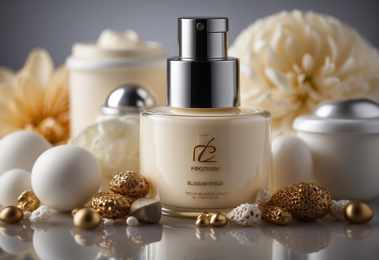 A bottle of moisturizing cream surrounded by various skin types and textures, with a question mark hovering above it