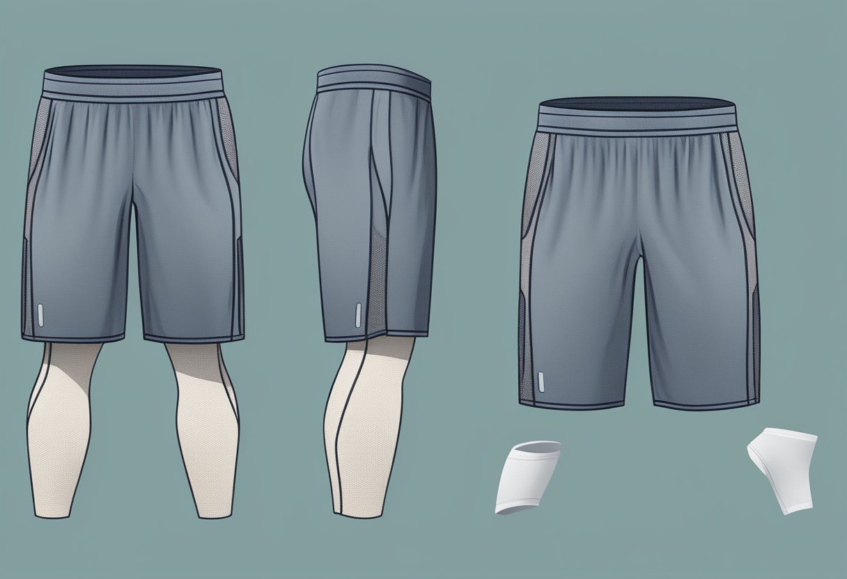 A pair of running shorts with sweat-wicking fabric, mesh panels for ventilation, and a secure waistband