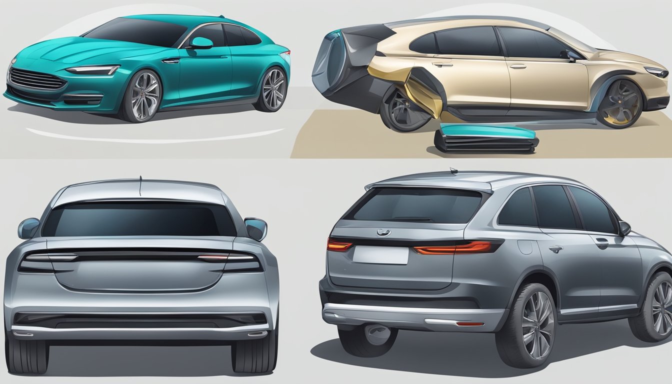 A car being painted and coated