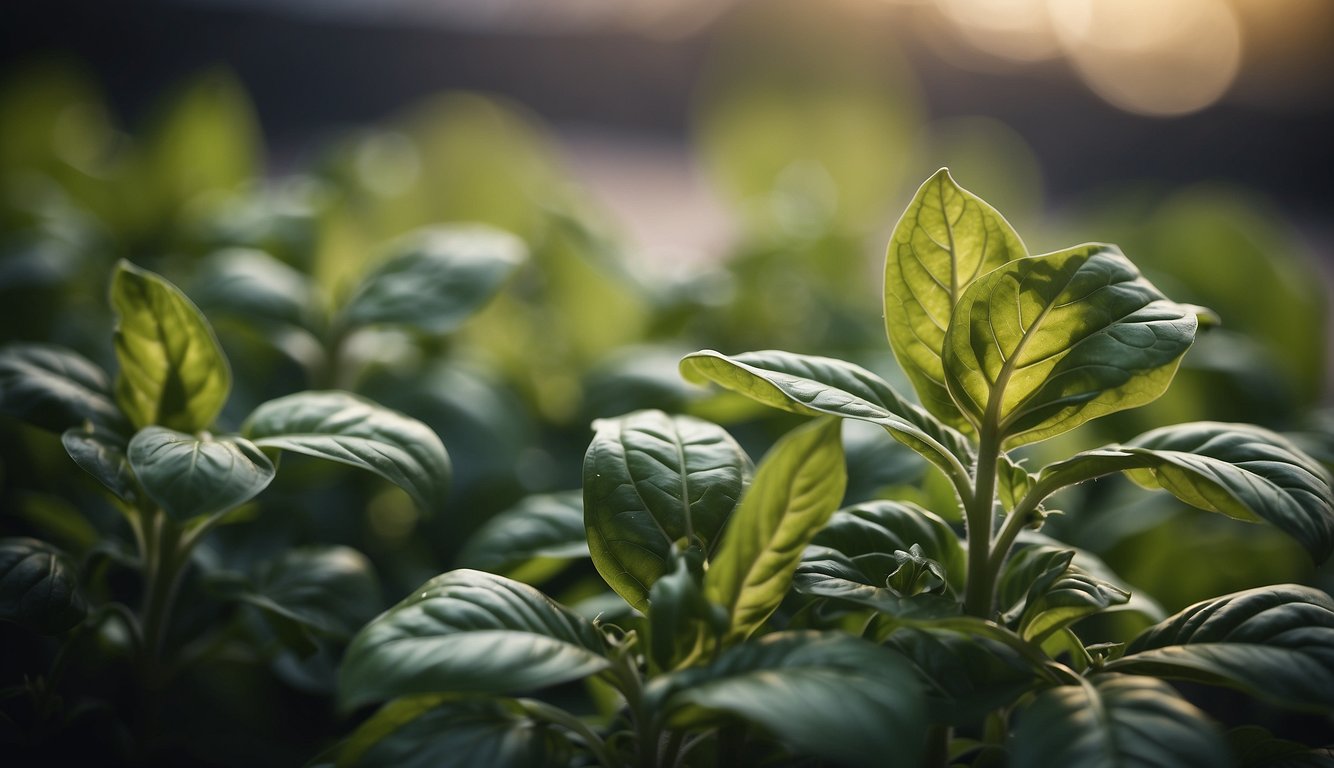 Basil leaves curling due to cultural and environmental factors