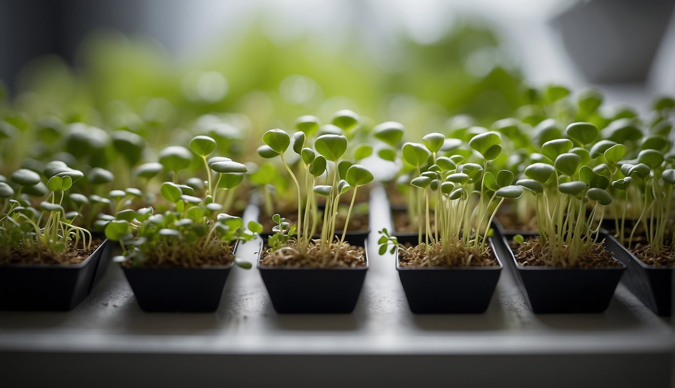 Tiny microgreen plants being carefully harvested and then used in a variety of dishes
