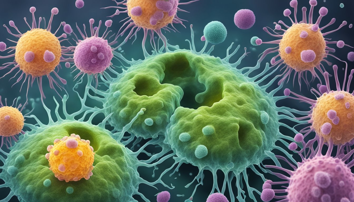 Mold spores entering body, immune cells attacking own tissues
