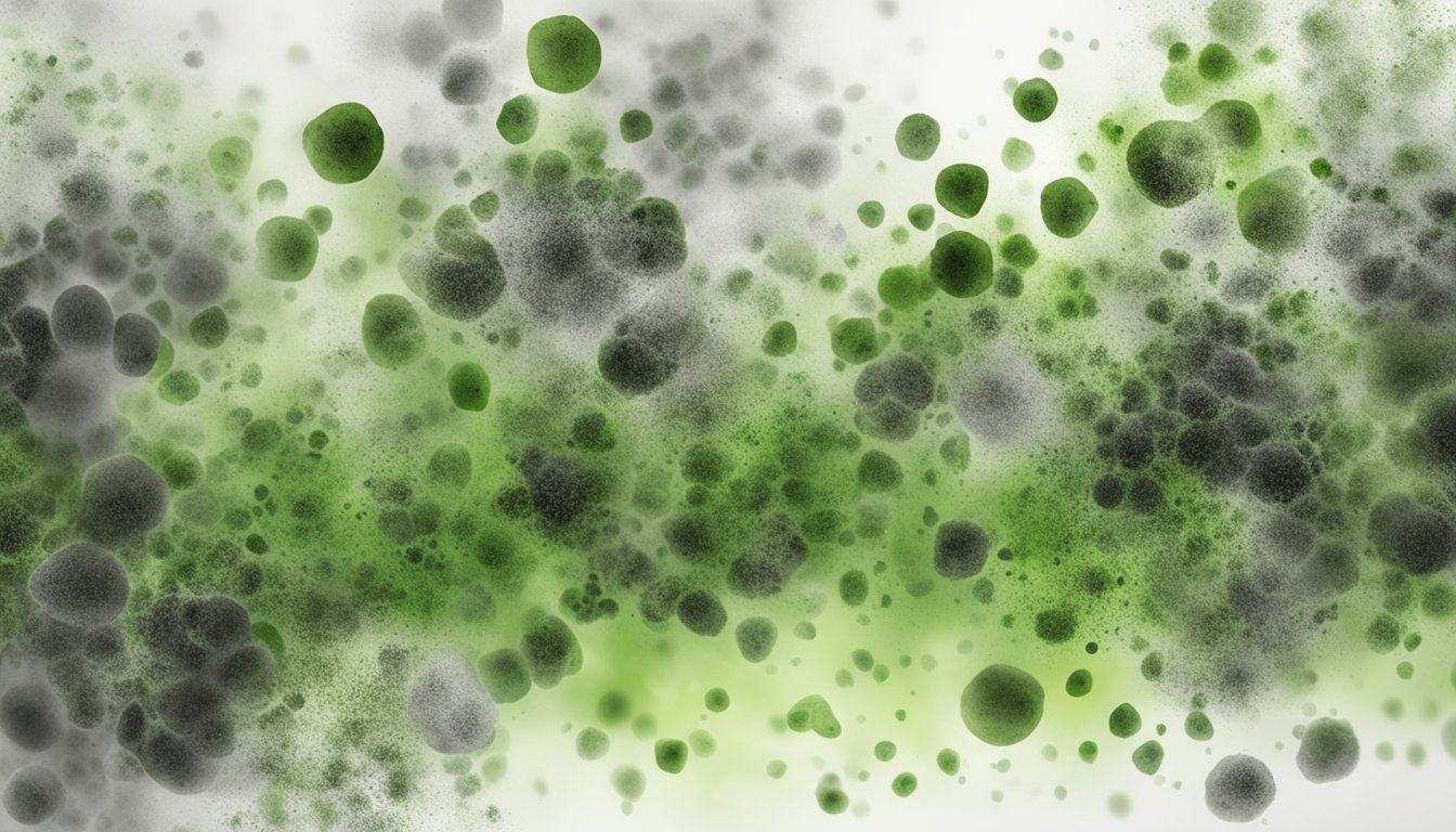 Mold spores spread on damp walls, causing respiratory issues. Visible black, green, or white patches on surfaces. Musty odor lingers in the air